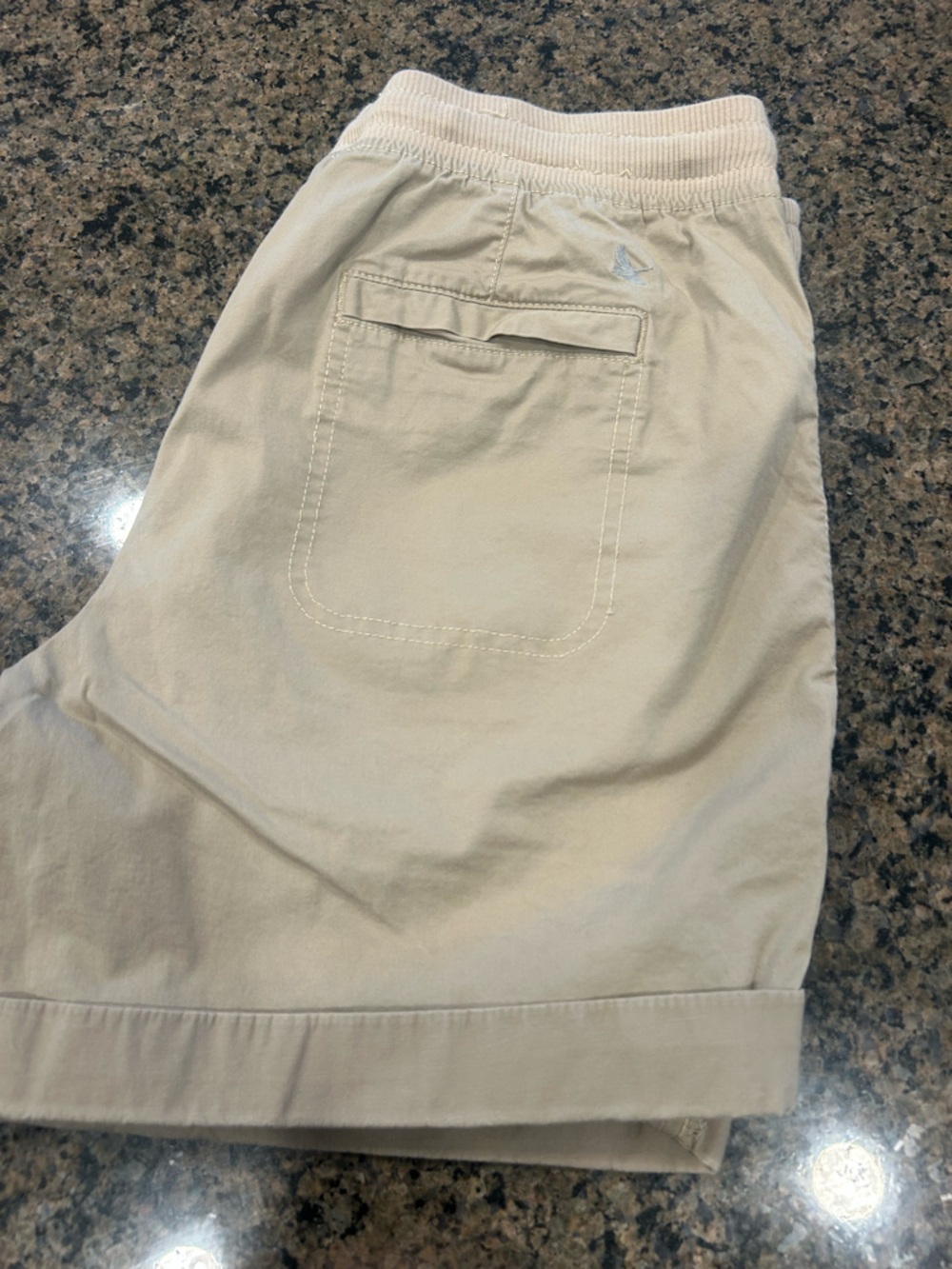 Eddie Bauer Women's Light Khaki Drawstring Hybrid Shorts - Picture 2 of 3